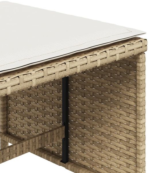 vidaXL Gartenhocker mit Kissen 4 Stk. Beige 40x40x35 cm Poly Rattan 4007487 Bild 9