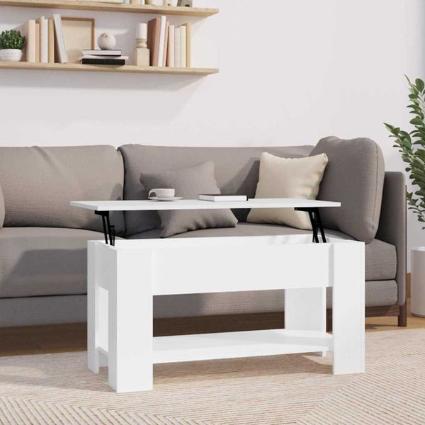 vidaXL Couchtisch Hochglanz-Weiß 101 x 49 x 52 cm Holzwerkstoff [809707]