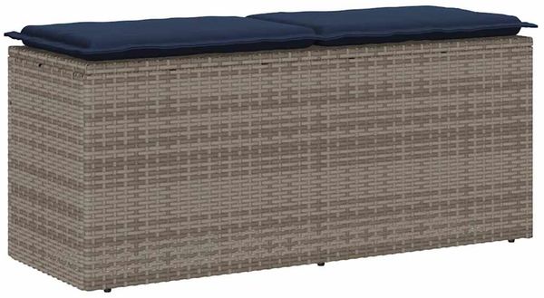vidaXL Gartenbank mit Kissen Grau 110 x 40 x 44 cm Poly Rattan 4104152