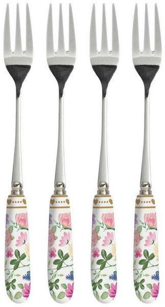 EasyLife Besteck-Set Mon Amour, Porzellan, Spülmaschinengeeignet, Mehrfarbig, Herzen & Blumen, H: cm