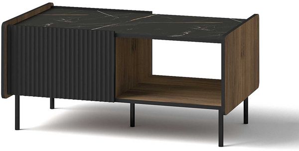 Couchtisch Wohnzimmertisch Pereto 98x58x47cm Warmia Nussbaum schwarz matt