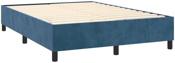 vidaXL Boxspringbett mit Matratze Dunkelblau 140x190 cm Samt 3138083 Bild 4