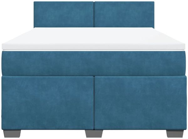 vidaXL Boxspringbett mit Matratze Dunkelblau 140x190 cm Samt 3286304 Bild 4
