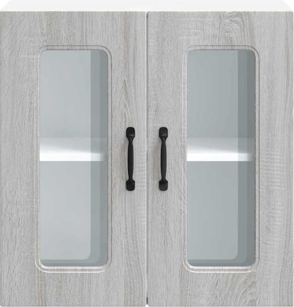 vidaXL Küchen-Hängeschrank mit Glastür Kalmar Grau Sonoma Holzwerkstoff 853673 Bild 7