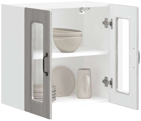 vidaXL Küchen-Hängeschrank mit Glastür Kalmar Grau Sonoma Holzwerkstoff 853673 Bild 5