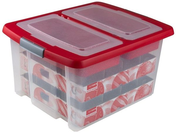 Sunware Aufbewahrungsbox Weihnachtskugelbox NESTA 32 Trays für 32 Kugeln Aufbewahrungsbox Kiste