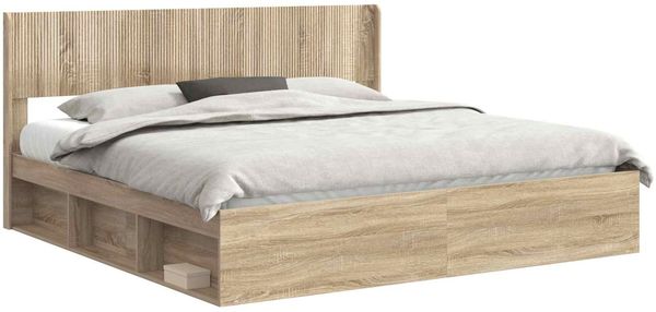 vidaXL Bettgestell mit Stauraum und Kopfteil Sonoma-Eiche 180 x 200 cm 3414181 Bild 2