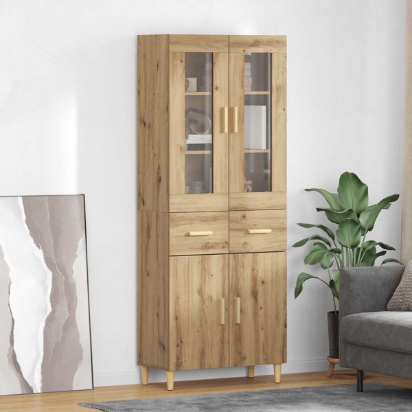 vidaXL Highboard Artisan-Eiche 69,5 x 34 x 180 cm Holzwerkstoff 3415890