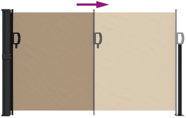 vidaXL Seitenmarkise Ausziehbar Taupe 120x500 cm 4004409 Bild 5