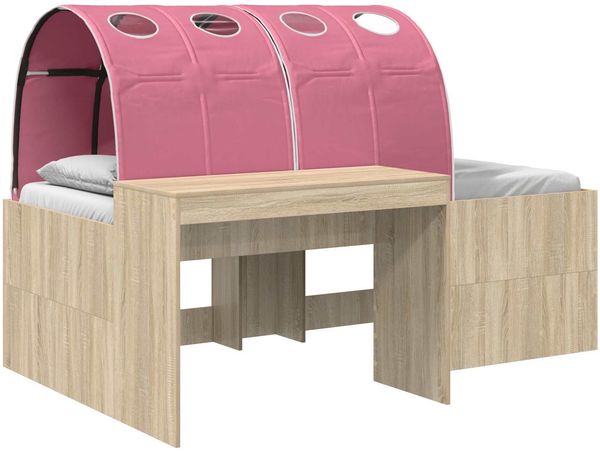 vidaXL Bett mit Tunnel 3 Stk. Artisian Eiche und Pink Holzwerkstoff 3423698 Bild 2