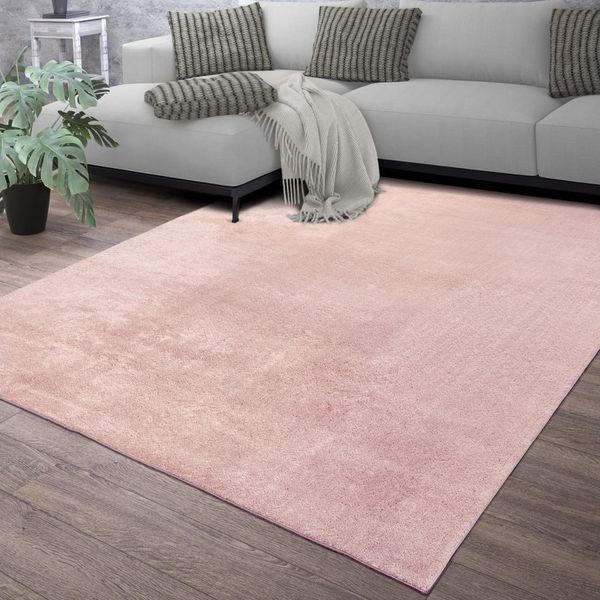 TT Home Teppich Diele, Esszimmer, Flur, Schlafzimmer, Wohnzimmer, Rechteckig, Höhe: 14 mm, Wohnzimmer Kurzflor Einfarbig Modernes Design Waschbar