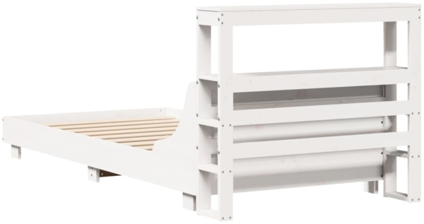 vidaXL Massivholzbett ohne Matratze Weiß 90x200 cm Kiefernholz 3306430 Bild 5
