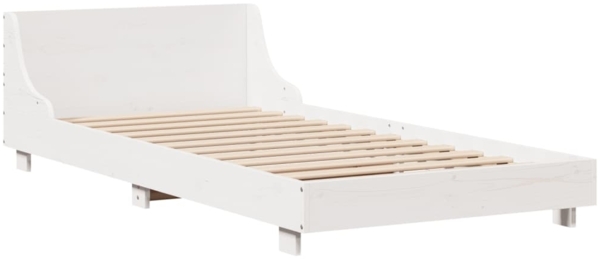 vidaXL Massivholzbett ohne Matratze Weiß 90x200 cm Kiefernholz 3306430 Bild 6