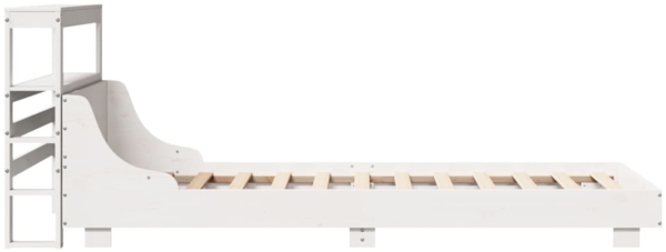 vidaXL Massivholzbett ohne Matratze Weiß 90x200 cm Kiefernholz 3306430 Bild 4