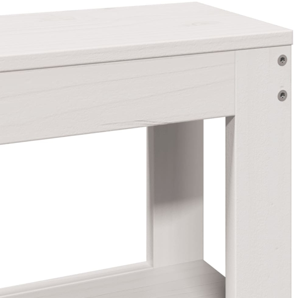 vidaXL Massivholzbett ohne Matratze Weiß 90x200 cm Kiefernholz 3306430 Bild 9