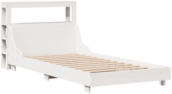 vidaXL Massivholzbett ohne Matratze Weiß 90x200 cm Kiefernholz 3306430 Bild 2