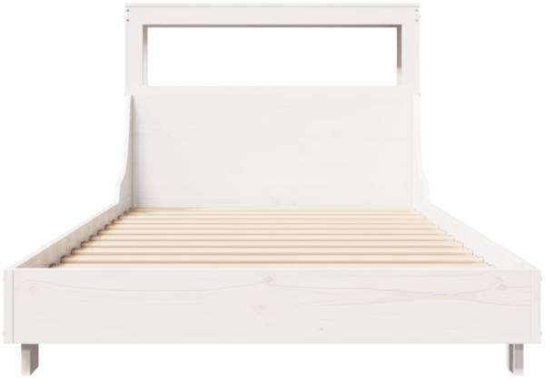 vidaXL Massivholzbett ohne Matratze Weiß 90x200 cm Kiefernholz 3306430 Bild 3