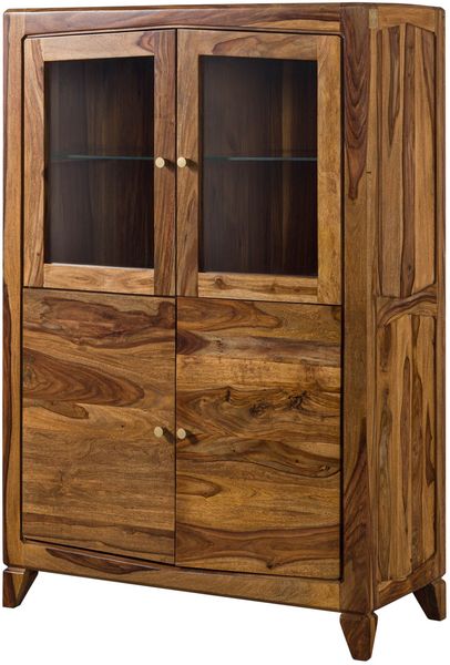 Highboard Sheesham 100x45x150 braun lackiert ANCONA #130