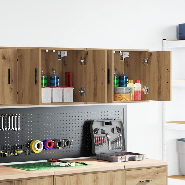 vidaXL Garagen-Wandschränke 2 Stk. Artisan-Eiche Holzwerkstoff 860660
