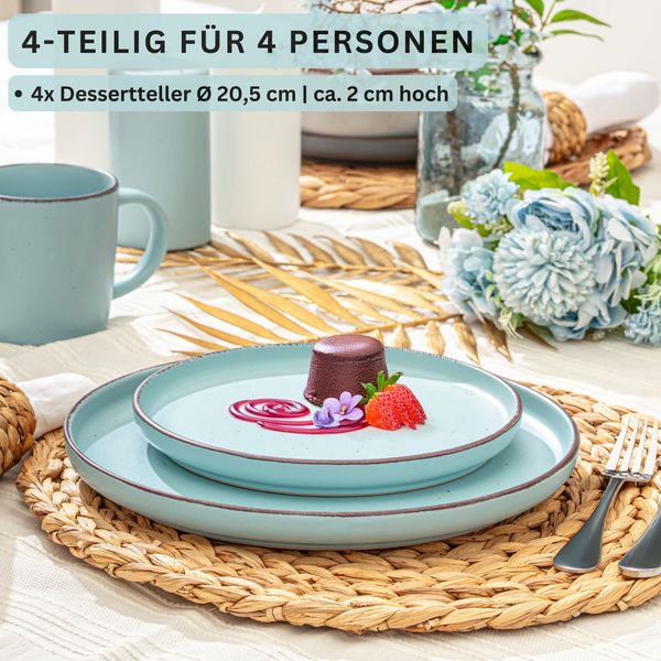 SÄNGER Steingut Dessertteller Bombay Breeze 4 teilig