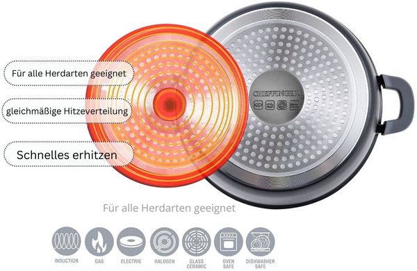 Aluguss Tajine Tagine Ø32cm Induktion Silikongriffe Gartopf Dampfgarer Bräter Hellbraun Bild 5