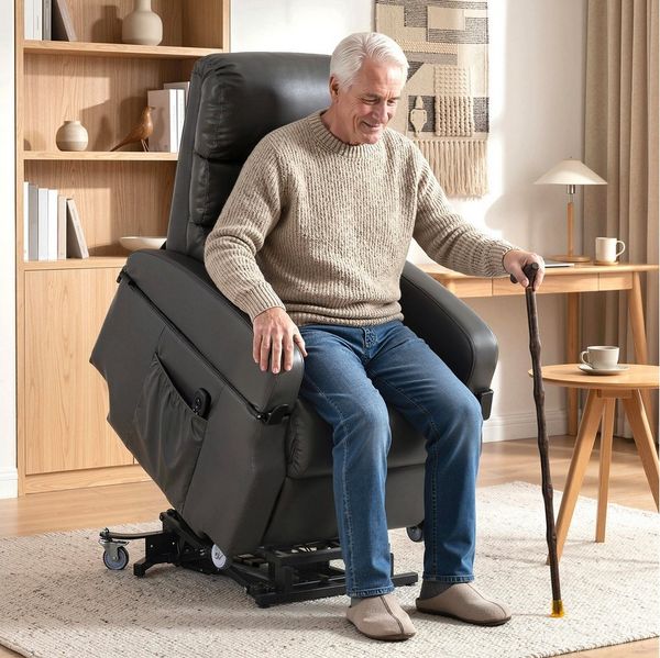 HOMCOM Relaxsessel Doppelmotoren Ruhesessel (TV Sessel, 1-St, Ruhesessel), Elektrische Aufstehhilfe, Doppelmotor, Liegefunktion