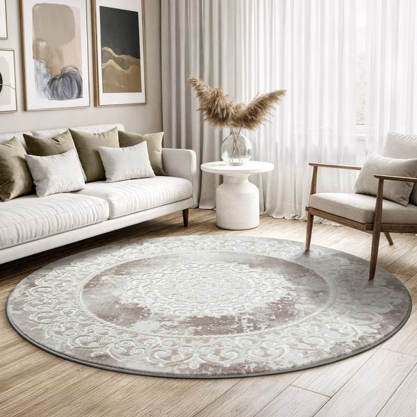 Sanat Teppich Harmony 3205, auch als Läufer, rund, Höhe: 12 mm, Wohnzimmer, Kurzflor, modern, Orient Optik, Schlafzimmer