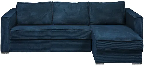 Vente-unique - LORETO Sofa SamtStoff Blau - B 223 cm152 cm x H 90 cm x L 278 cm Bild 2