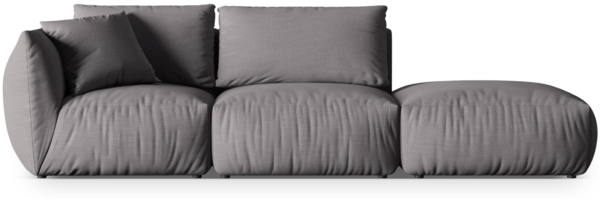 Micadoni Modulares Sofa Chris 3-Sitzer Rechts Strukturierter Stoff Sand