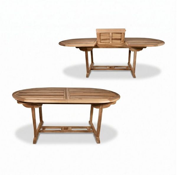 Liadomo Gartentisch Aruba, Garten-Ausziehtisch, komplett aus Teakholz, Synchronauszug, 180-240 x 75 x 100 cm