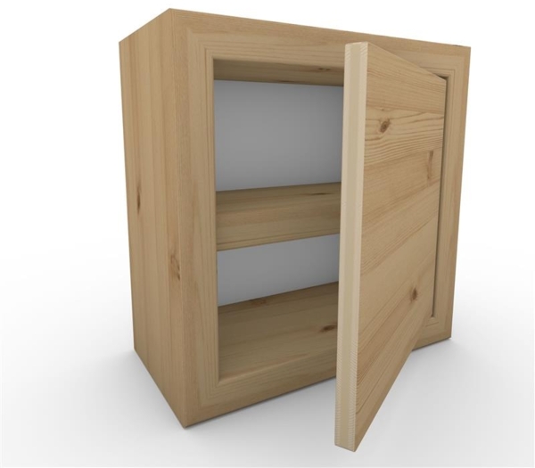 Nachttisch Nachtkommode Nachtkästchen mit Rückwand mit Zwischenboden ohne Füße mit Türe Fichte