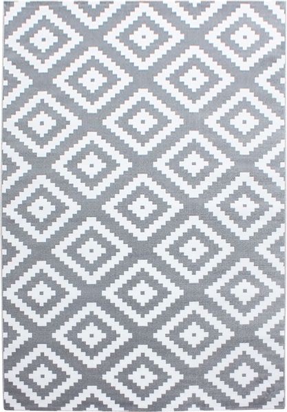 Kurzflor Teppich Pago rechteckig - 160x230 cm - Grau