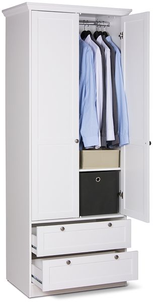 Kleiderschrank >Landsted< in Weiß - 80x200x51cm (BxHxT)