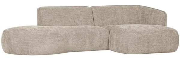 Ecksofa Polly aus Webstoff, modern und gemütlich, rechts, sandfarben – komfortables Design für Dein Wohnzimmer