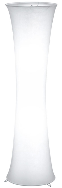 LED Stehleuchte, Textil, weiß, Metall, Fußschalter, D 35 cm, H 123 cm