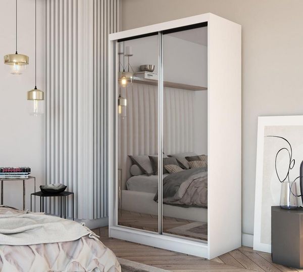 Beautysofa Schiebetürenschrank Doroti (modernes Garderobeschrank, 120, 150, 160, 180, 200, 240 cm breit Kleiderschrank) mit oder ohne Behälter erhältlich