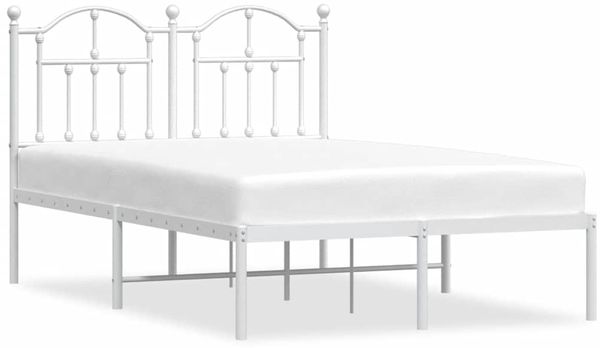Einzelbettgestell Design für Erwachsene mit Kopfteil Metall Weiß 120x190 cm d2909e