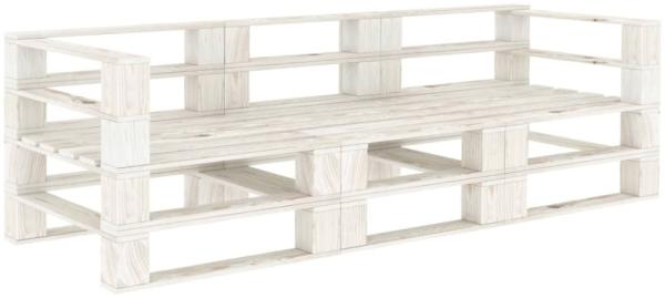 Garten-Palettensofa Weiß 3-Sitzer Holz