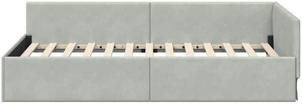 vidaXL Eckbettgestell mit Kopfteil Hellgrau 90 cm x 190 cm Samt 42016071 Bild 5
