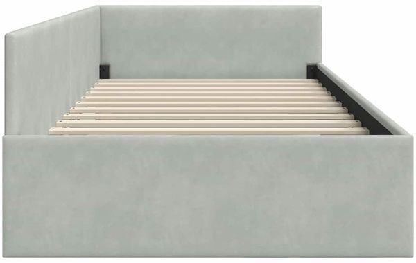 vidaXL Eckbettgestell mit Kopfteil Hellgrau 90 cm x 190 cm Samt 42016071 Bild 6