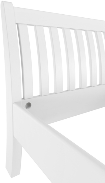 Gästebett Doppelbett Echtholzbett 160x200 hohe Sitzkante Kiefer massiv weiß V-60.61W-16Rollrost und Matratze inkl. Bild 5