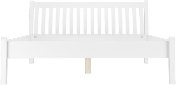 Gästebett Doppelbett Echtholzbett 160x200 hohe Sitzkante Kiefer massiv weiß V-60.61W-16Rollrost und Matratze inkl. Bild 4