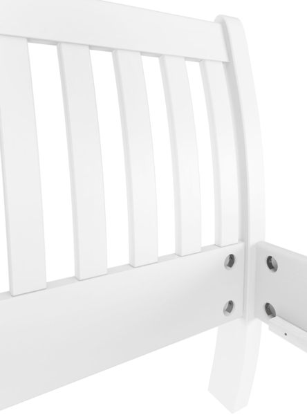 Gästebett Doppelbett Echtholzbett 160x200 hohe Sitzkante Kiefer massiv weiß V-60.61W-16Rollrost und Matratze inkl. Bild 6