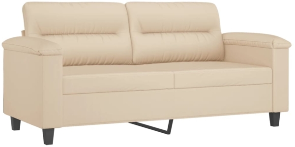 vidaXL 3-tlg. Sofagarnitur mit Kissen Creme Mikrofasergewebe 3202324 Bild 3