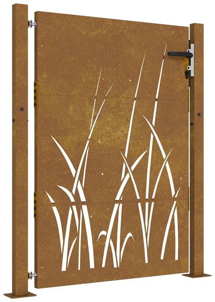 vidaXL Gartentor 100x150 cm Cortenstahl Gras-Design 153229 Bild 2
