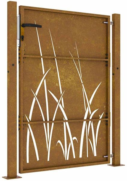vidaXL Gartentor 100x150 cm Cortenstahl Gras-Design 153229 Bild 7