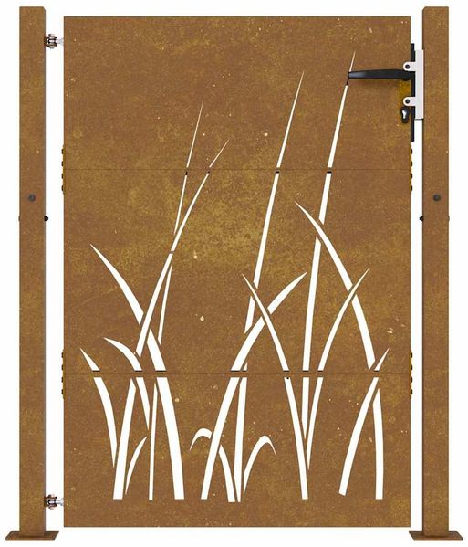vidaXL Gartentor 100x150 cm Cortenstahl Gras-Design 153229 Bild 4