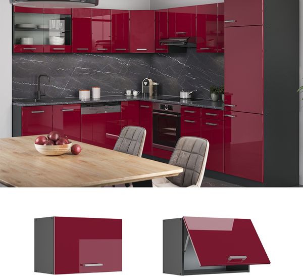 Hängeschrank R-Line Rot Hochglanz 60 cm Flach Vicco Bild 2