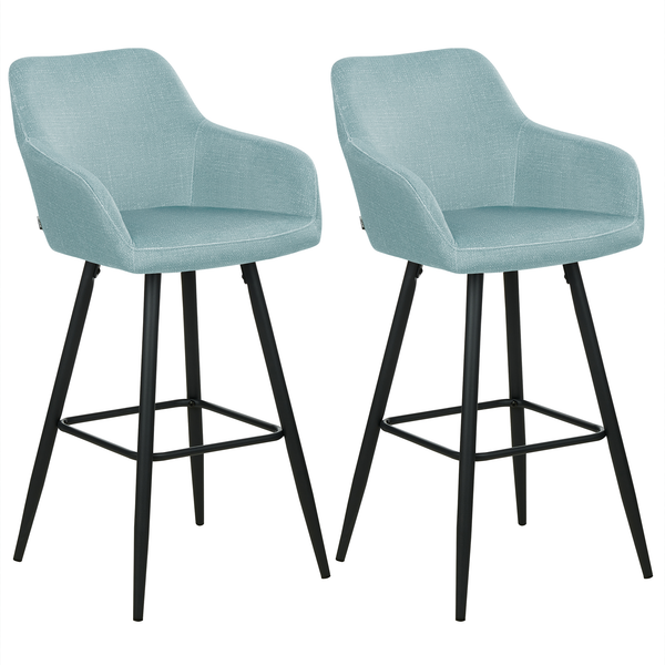 Set mit 2 Barstühlen CASMALIA Samtstoff Hellblau