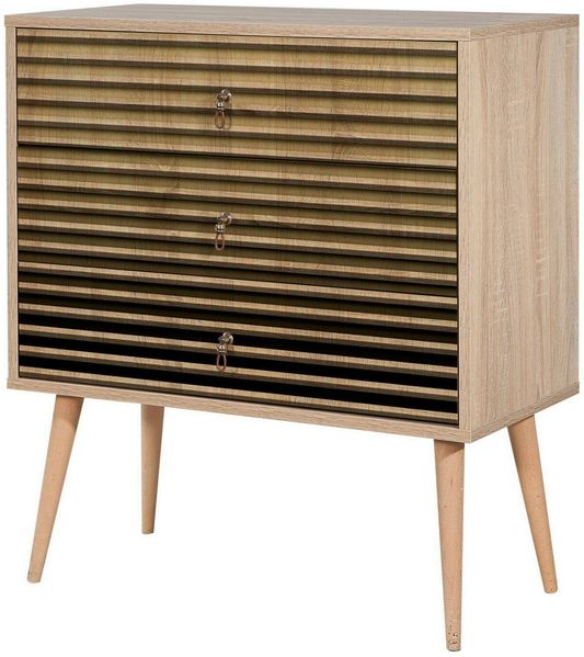 Dmora Kommode Apricale, Mehrzweckkommode, Schlafzimmerkommode, Schrank mit Schubladen, 80x40h90 cm, Eiche